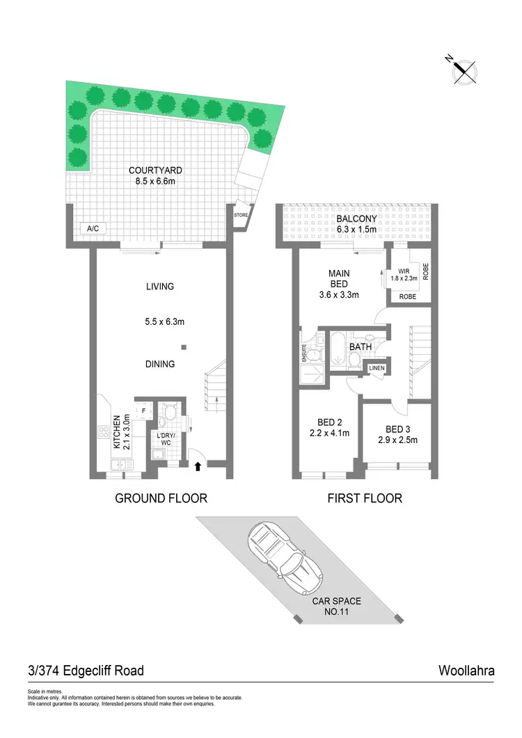 Floorplan of Homely townhouse listing, 3/374 Edgecliff Road, Woollahra NSW 2025
