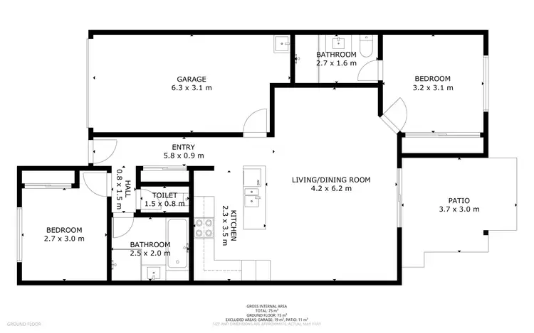 Floorplan of Homely unit listing, 3/4 Waverley Street, North Toowoomba QLD 4350