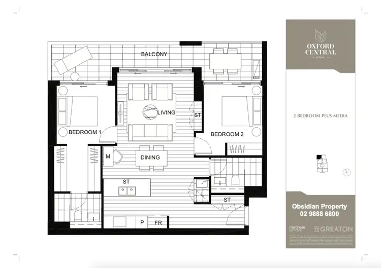 Floorplan of Homely apartment listing, Level 10/36 Oxford Street, Epping NSW 2121