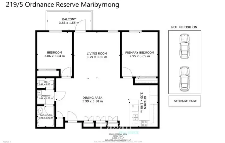 Floorplan of Homely apartment listing, 219/5 Ordnance Reserve, Maribyrnong VIC 3032