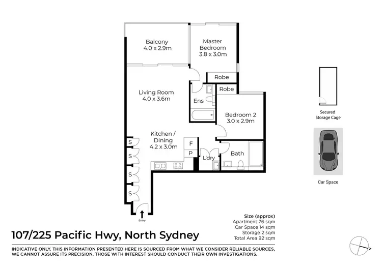 Floorplan of Homely apartment listing, 107/225 Pacific Highway, North Sydney NSW 2060