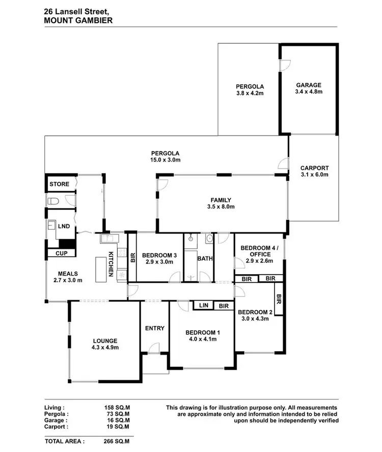 Floorplan of Homely house listing, 26 Lansell Street, Mount Gambier SA 5290