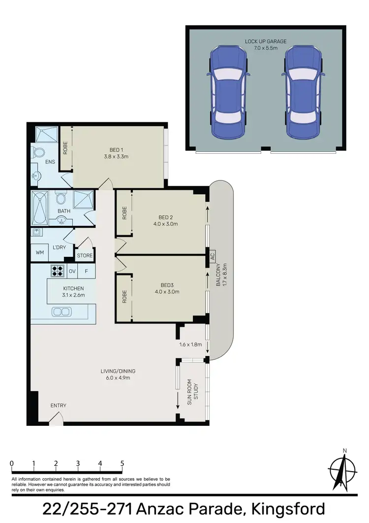 Floorplan of Homely apartment listing, 22/255 ANZAC PARADE, Kingsford NSW 2032
