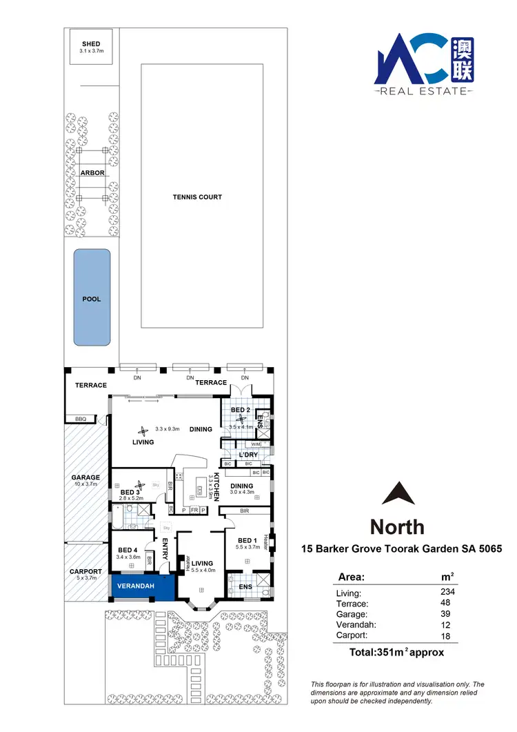 Floorplan of Homely house listing, 15 Barker Grove, Toorak Gardens SA 5065