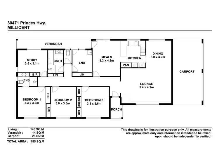 Floorplan of Homely house listing, 30471 Princes Highway, Millicent SA 5280