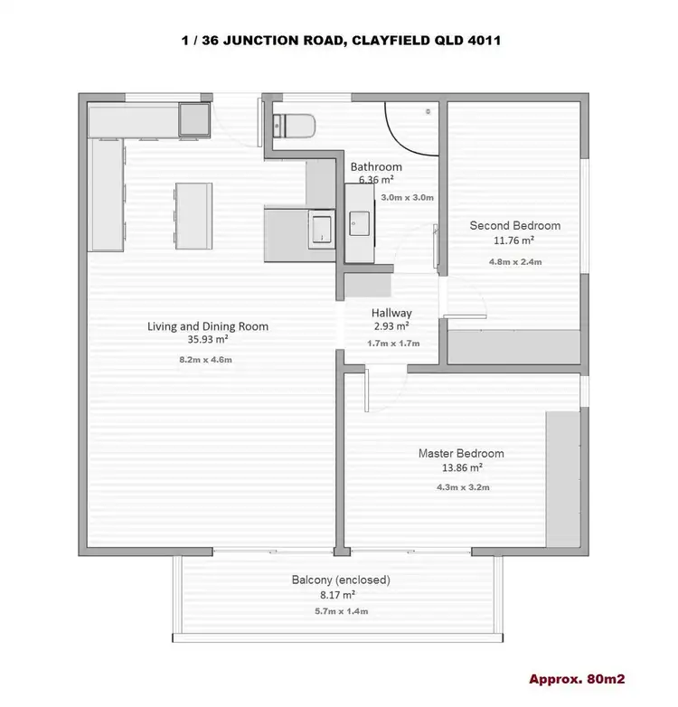 Floorplan of Homely unit listing, 1/36 Junction Road, Clayfield QLD 4011