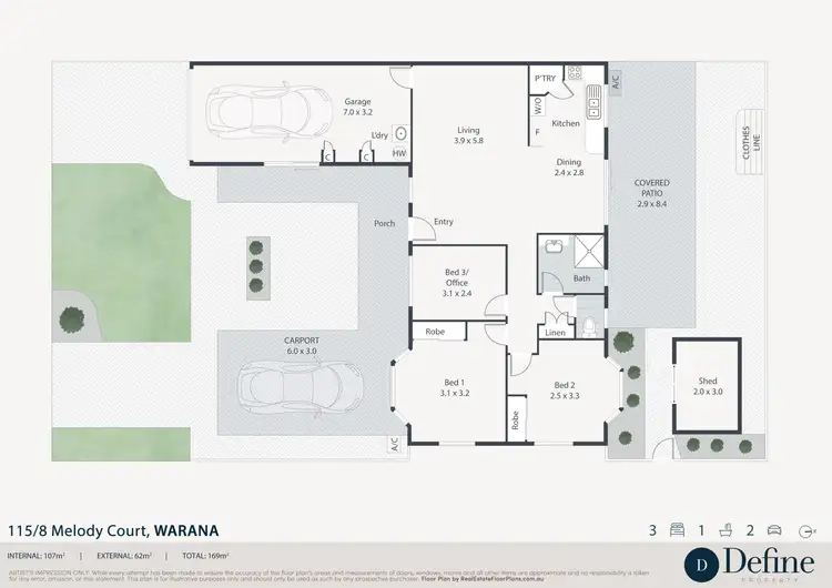 Floorplan of Homely unit listing, 115/8 Melody Court, Warana QLD 4575