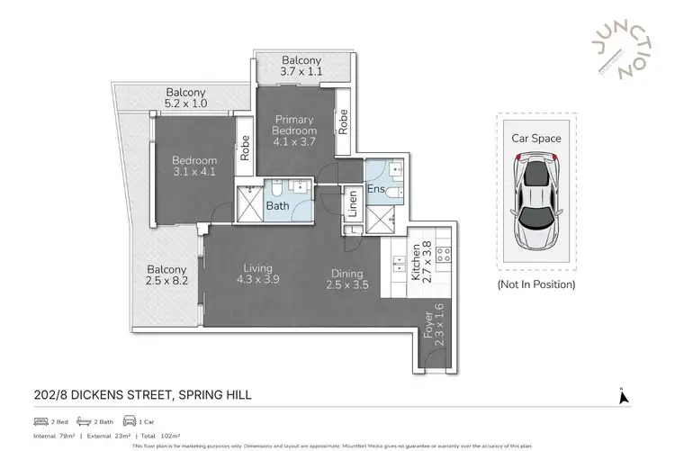 Floorplan of Homely unit listing, 202/8 Dickens Street, Spring Hill QLD 4000