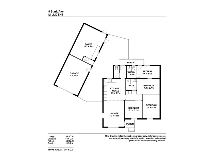Floorplan of Homely semi-detached listing, 8 Stark Avenue, Millicent SA 5280