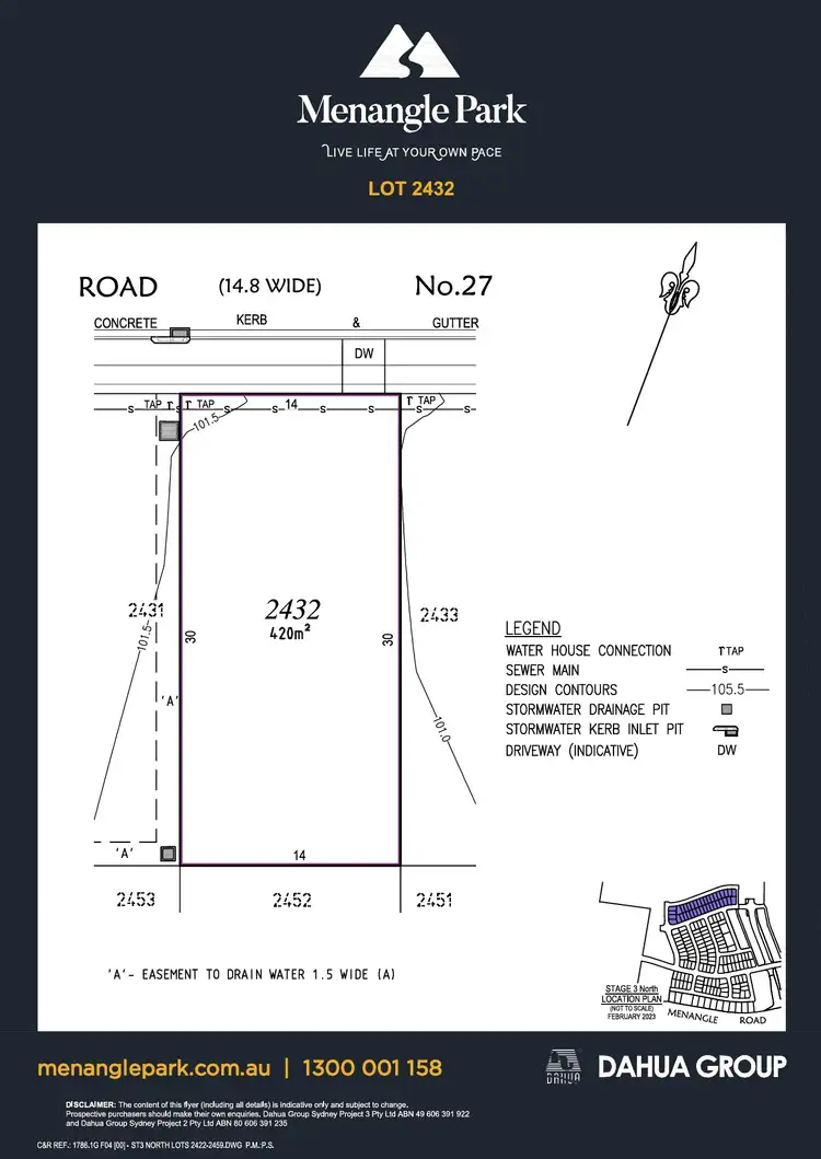 Floorplan of Homely land listing, LOT 2432, 21 Elvstroem St, Menangle Park NSW 2563