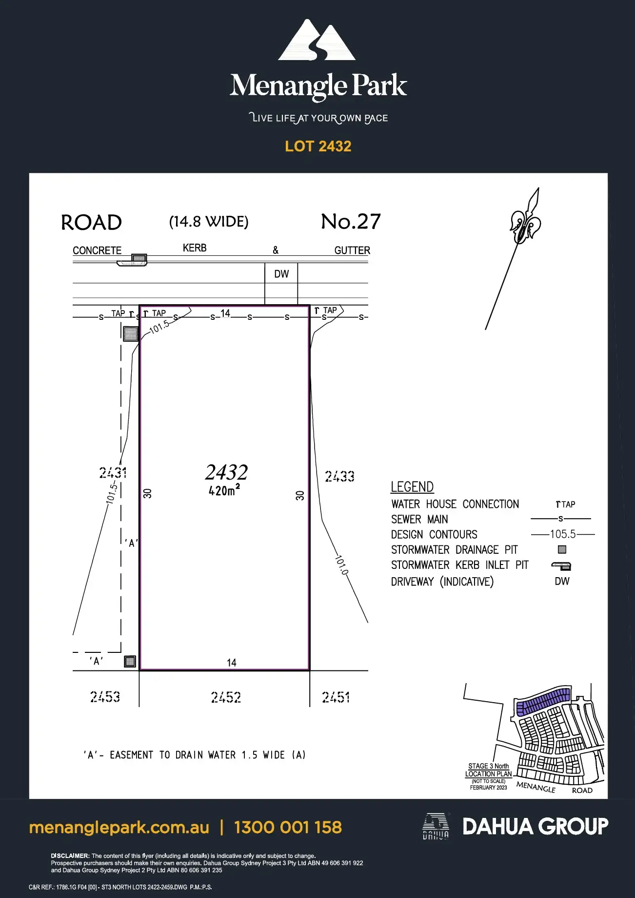 Floorplan of Homely land listing, LOT 2432, 21 Elvstroem St, Menangle Park NSW 2563