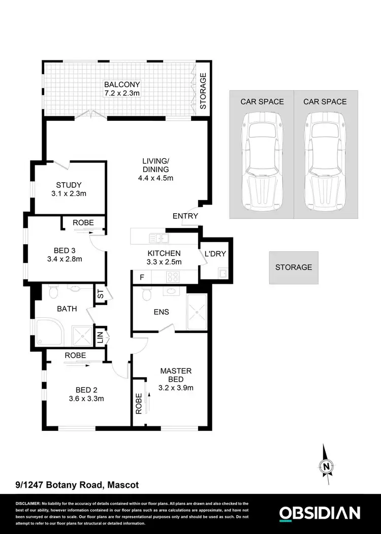 Floorplan of Homely apartment listing, 9/1247 Botany Road, Mascot NSW 2020