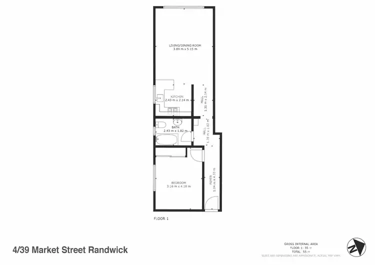 Floorplan of Homely unit listing, Unit 4/39 Market Street, Randwick NSW 2031