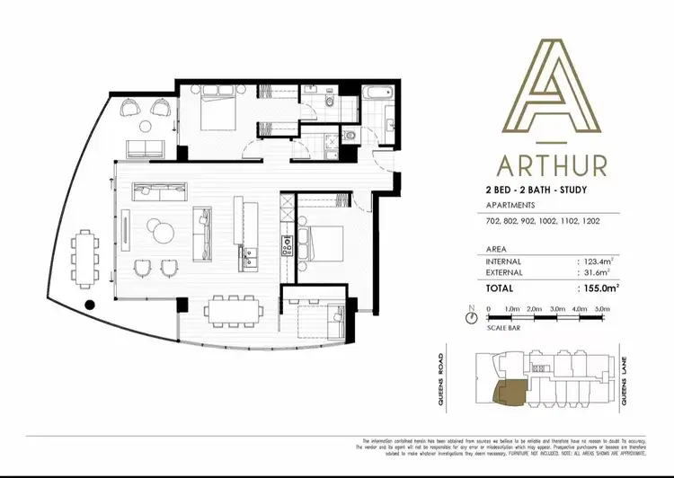 Floorplan of Homely apartment listing, 802/14 Queens Road, Melbourne VIC 3004