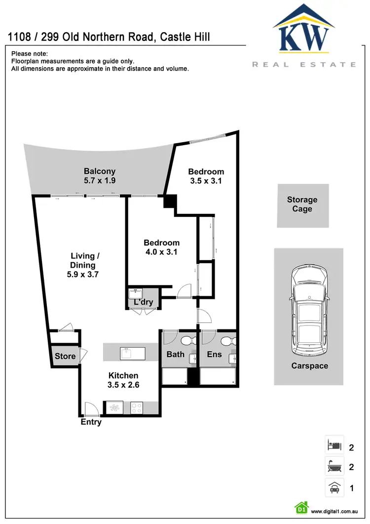 Floorplan of Homely apartment listing, 1108/299 - 309 Old Northern Road, Castle Hill NSW 2154