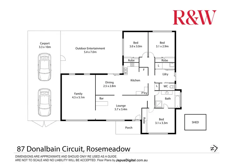 Floorplan of Homely house listing, 87 DONALBAIN CIRCUIT, Rosemeadow NSW 2560