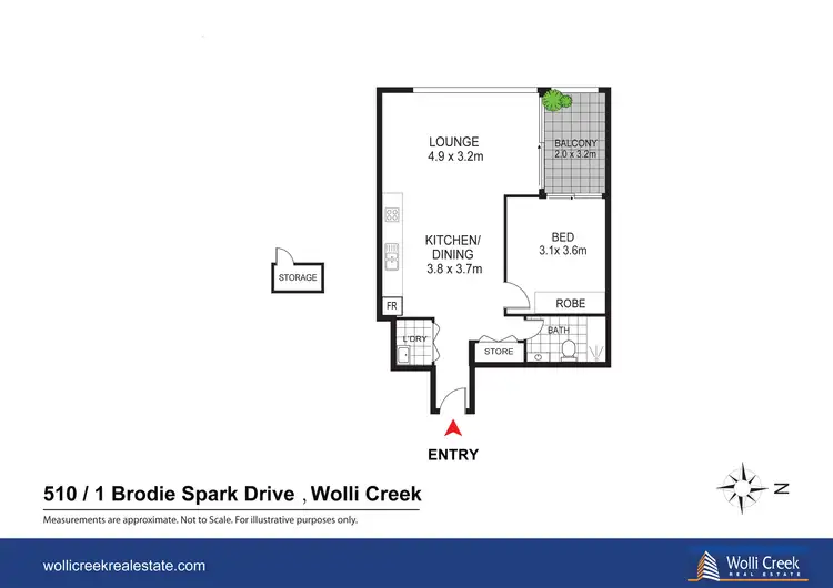 Floorplan of Homely apartment listing, 510/1 Brodie Spark Dr, Wolli Creek NSW 2205