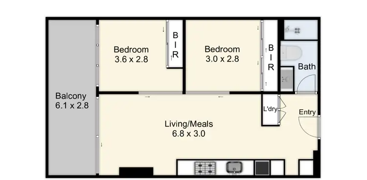Floorplan of Homely apartment listing, 301/11 Rose Lane, Melbourne VIC 3000