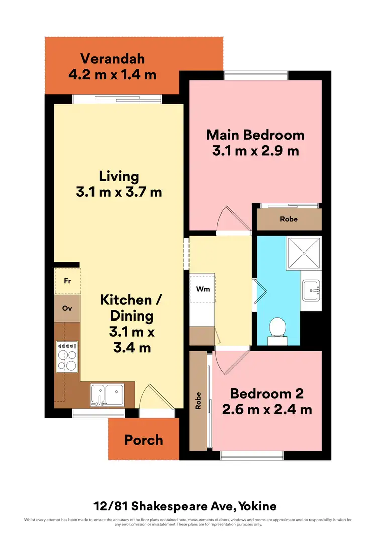 Floorplan of Homely unit listing, 12/81-83 Shakespeare Avenue, Yokine WA 6060