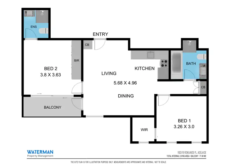 Floorplan of Homely apartment listing, 1603/18 Rowlands Place, Adelaide SA 5000