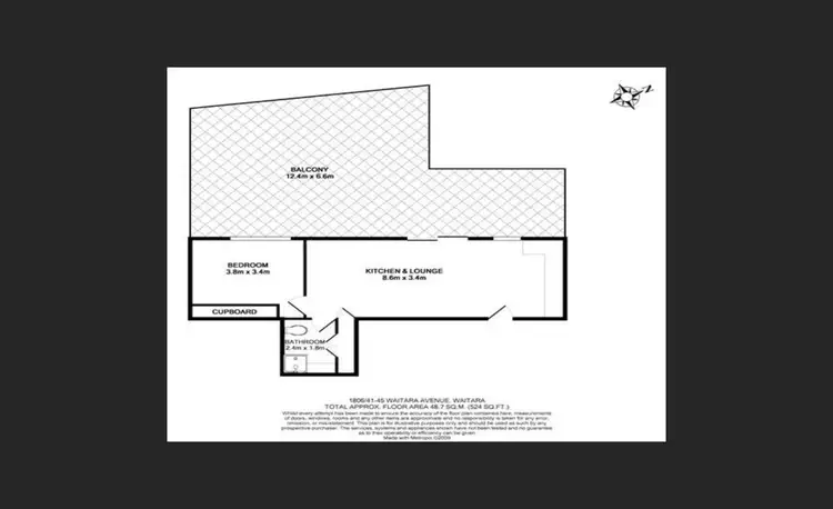 Floorplan of Homely apartment listing, 1806/41-45 Waitara Avenue, Waitara NSW 2077