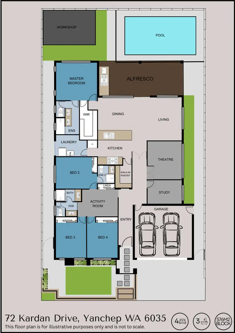 Floorplan of Homely house listing, 72 Kardan Drive, Yanchep WA 6035