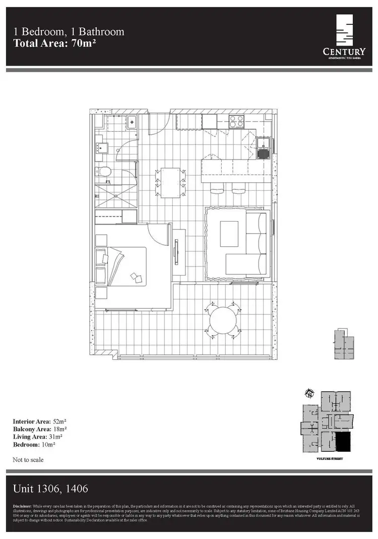 Floorplan of Homely apartment listing, 1306/67 Linton Street, Kangaroo Point QLD 4169