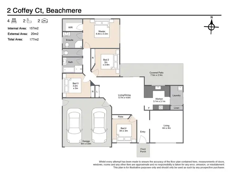 Floorplan of Homely house listing, 2 Coffey Court, Beachmere QLD 4510