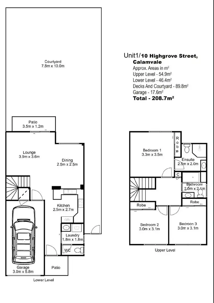 Floorplan of Homely townhouse listing, 1/10 Highgrove Street, Calamvale QLD 4116