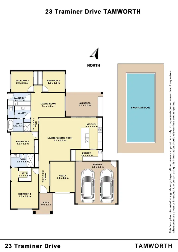 Floorplan of Homely house listing, 23 Traminer Drive, Tamworth NSW 2340