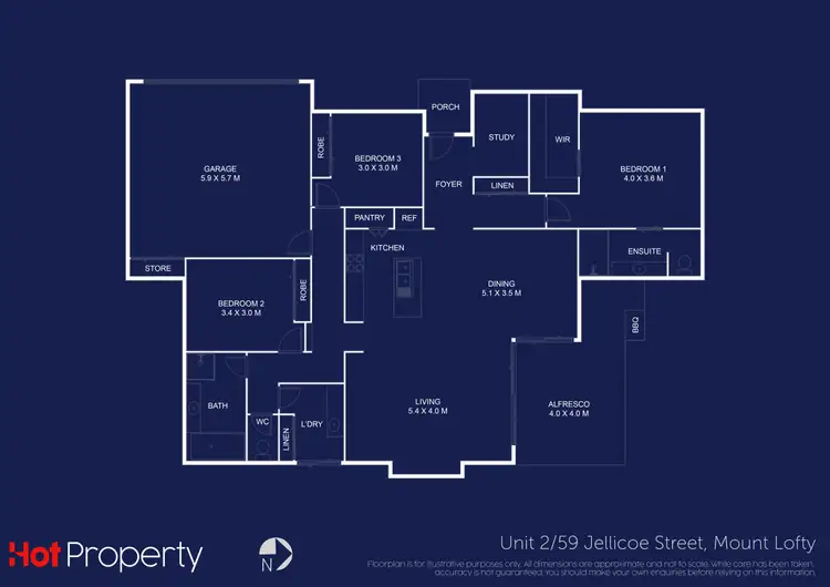 Floorplan of Homely unit listing, Unit 2/59 Jellicoe Street, Mount Lofty QLD 4350