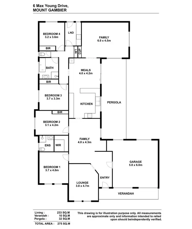 Floorplan of Homely house listing, 6 Max Young Drive, Mount Gambier SA 5290