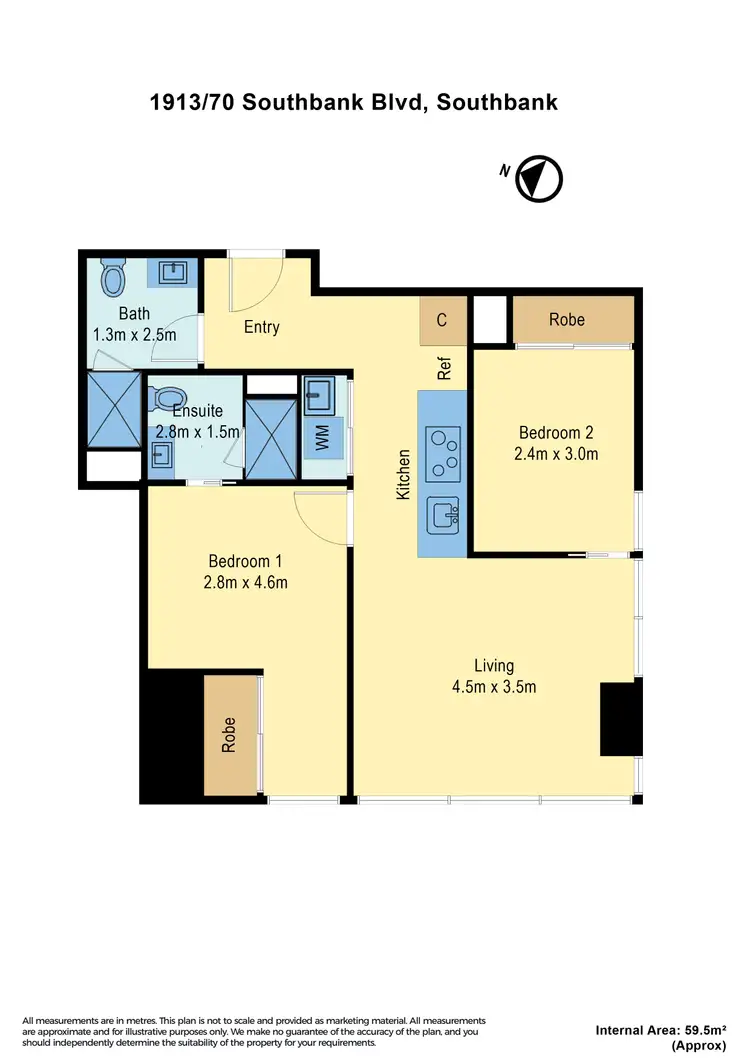 Floorplan of Homely apartment listing, 1913/70 Southbank Boulevard, Southbank VIC 3006