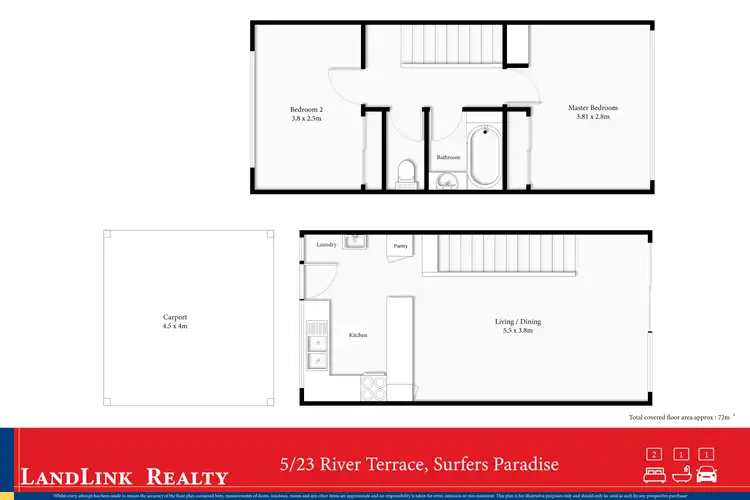 Floorplan of Homely townhouse listing, 5/23 River Terrace, Surfers Paradise QLD 4217