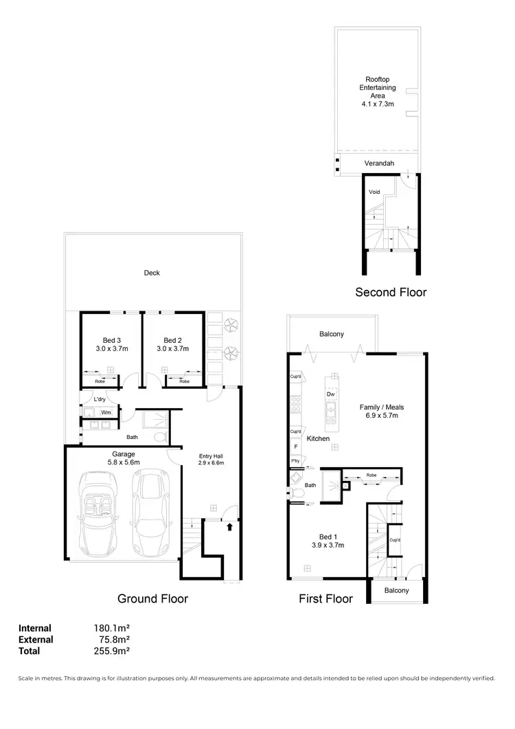Floorplan of Homely townhouse listing, 2/5 Clegowie Street, West Beach SA 5024