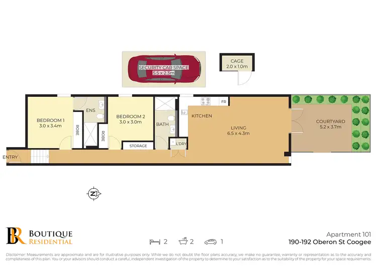 Floorplan of Homely apartment listing, 101/190-192 Oberon Street, Coogee NSW 2034