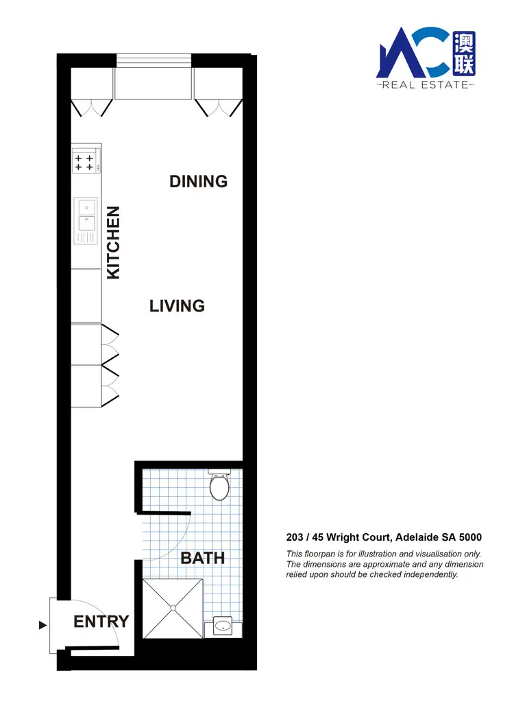 Floorplan of Homely apartment listing, 203/45 Wright Court, Adelaide SA 5000