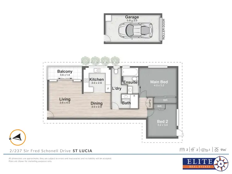 Floorplan of Homely unit listing, 2/237 Sir Fred Schonell Drive, St Lucia QLD 4067