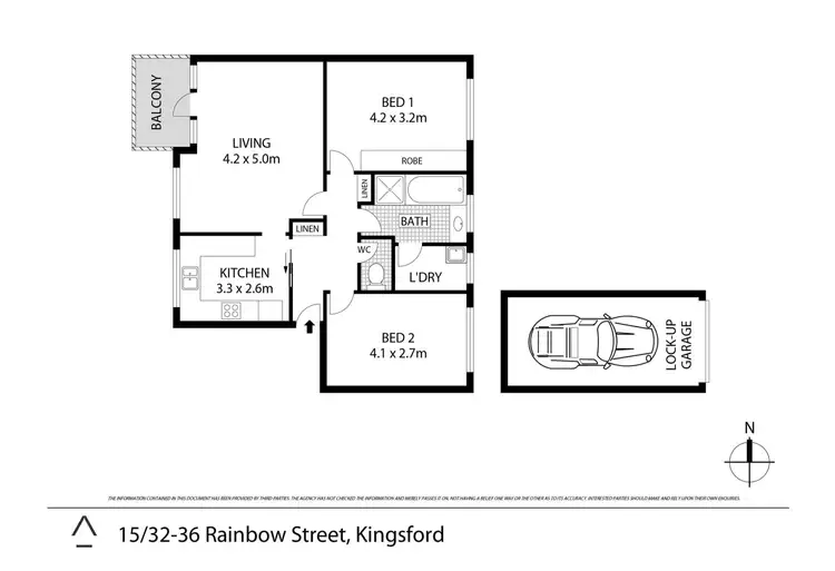 Floorplan of Homely apartment listing, 15/32-36 Rainbow Street, Kingsford NSW 2032