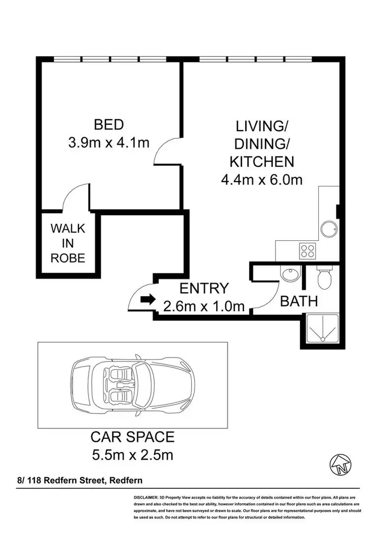 Floorplan of Homely apartment listing, 8/118 Redfern Street, Redfern NSW 2016