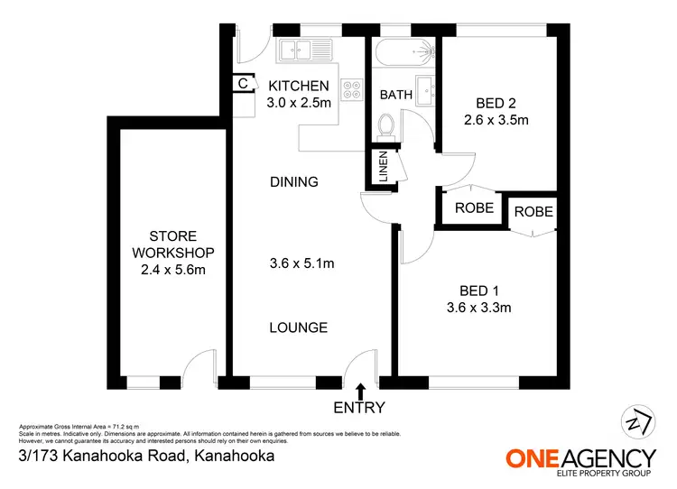 Floorplan of Homely unit listing, 3/173 Kanahooka Road, Kanahooka NSW 2530