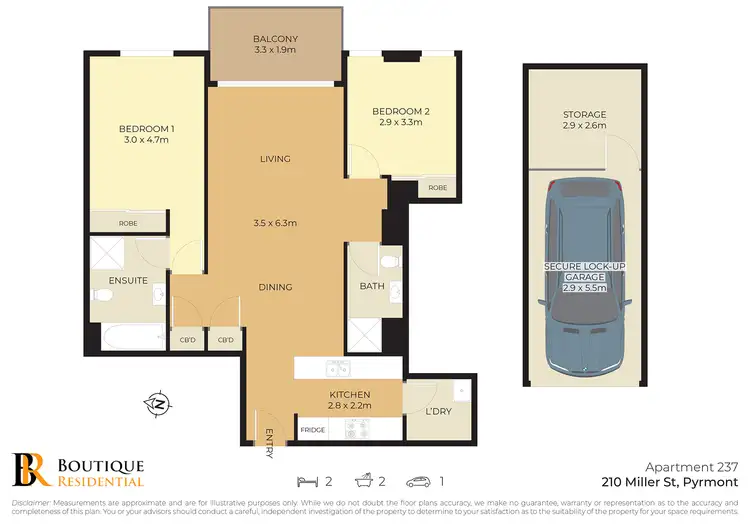 Floorplan of Homely apartment listing, 237/102 Miller Street, Pyrmont NSW 2009