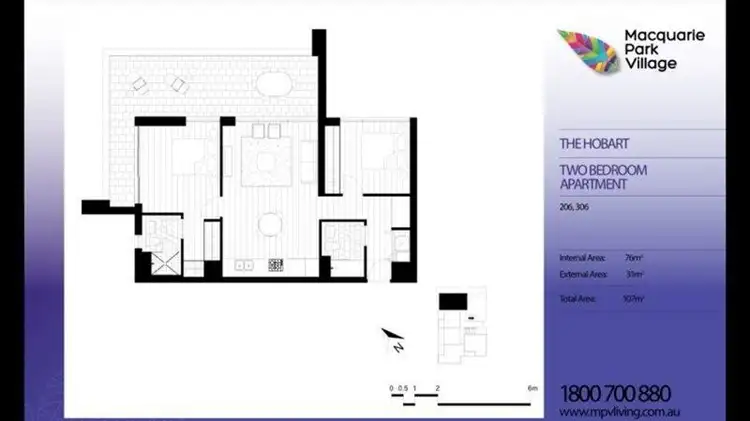 Floorplan of Homely apartment listing, 306/2 Mooltan Ave, Macquarie Park NSW 2113