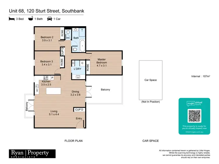 Floorplan of Homely apartment listing, 68/120 Sturt Street, Southbank VIC 3006