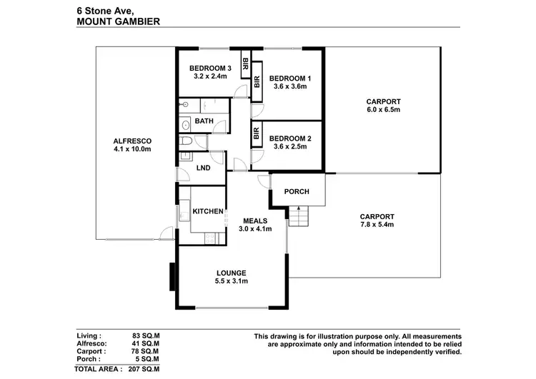 Floorplan of Homely house listing, 6 Stone Avenue, Mount Gambier SA 5290
