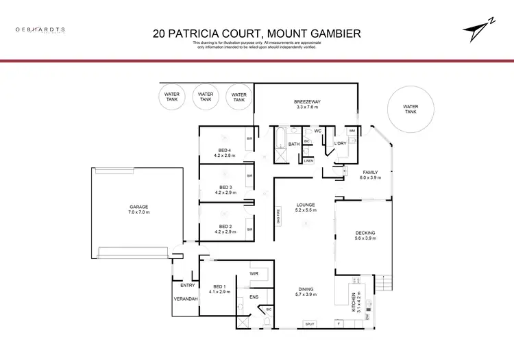 Floorplan of Homely house listing, 20 Patricia Court, Mount Gambier SA 5290