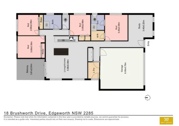 Floorplan of Homely house listing, 18 Brushworth Drive, Edgeworth NSW 2285