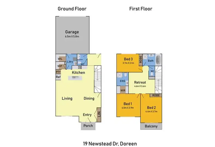 Floorplan of Homely townhouse listing, 19 Newstead Drive, Doreen VIC 3754