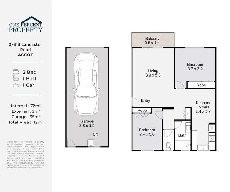 Floorplan of Homely apartment listing, 2/313 Lancaster Road, Ascot QLD 4007