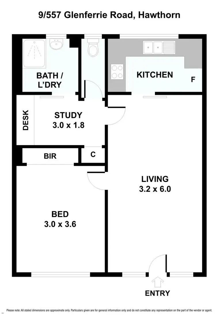 Floorplan of Homely apartment listing, 9/557 Glenferrie Road, Hawthorn VIC 3122